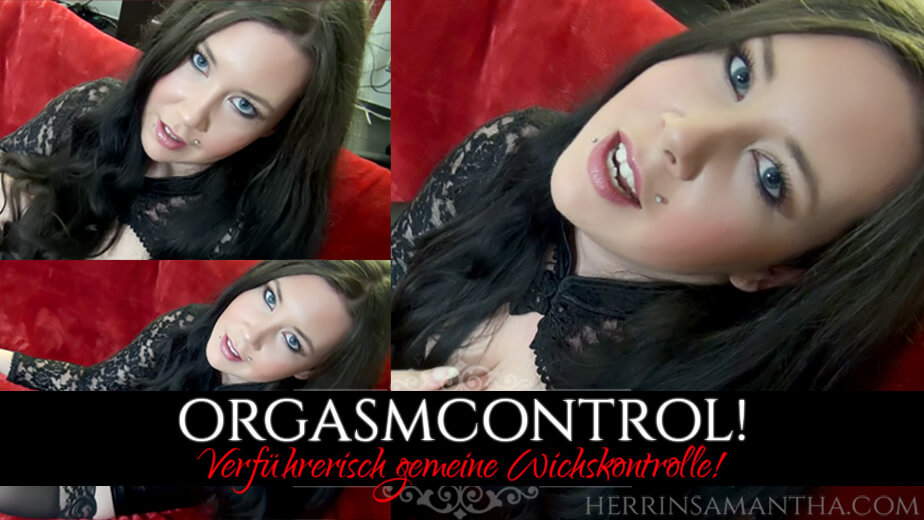 Herrin Samantha trägt ein sexy Fetisch Outfit, schwarze Lackstiefel und teast dich mit ihren Reizen - genau so wie auch in ihrem Video OrgasmControl! Verführerisch gemeine Wichskontrolle!