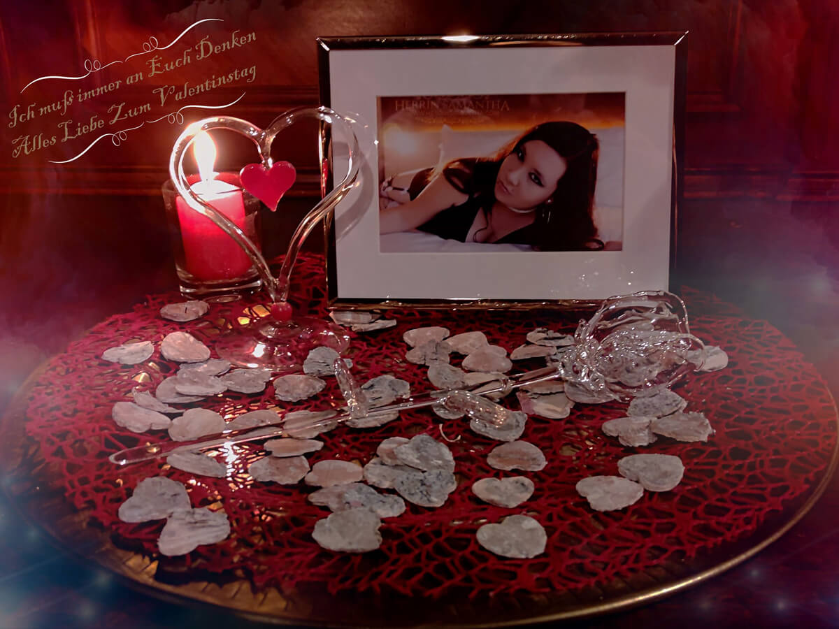 Valentinstags Altar mit selbstgemachtem Glasherz von Komet