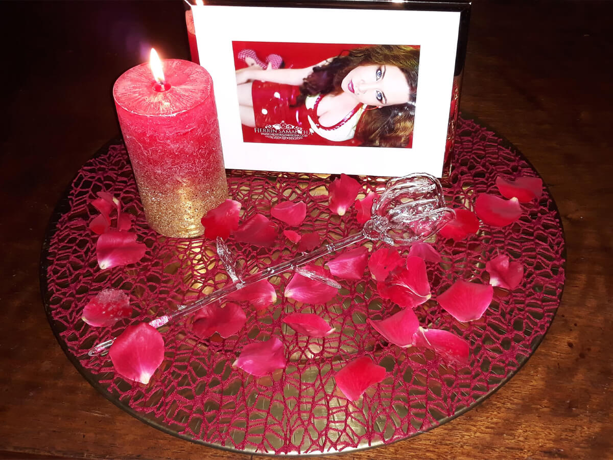 Ein weiterer weihnachtlicher Altar von Komet mit selbstgemachter Glasrose